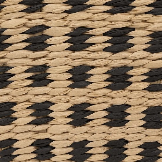 5Five Rieten opbergmand - gevlochten - beige/zwart - 31 x 15 x 1 - Kast-/badkamer mandjes