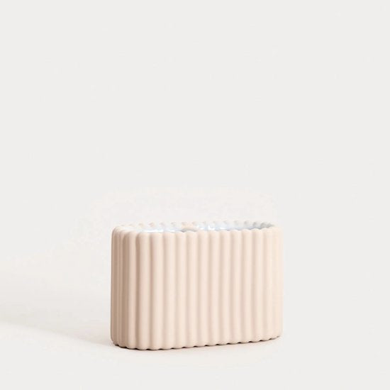Homla Solvani badkamerbeker – tandenborstelhouder met ribbels, beige – foto 4
