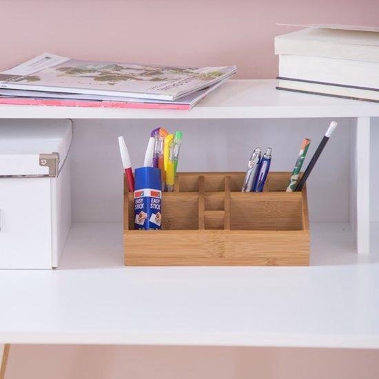 Make-up organizer 10 vakken 23 x 9 cm van bamboe - Nagellak houder - Make-up houder - Organizers