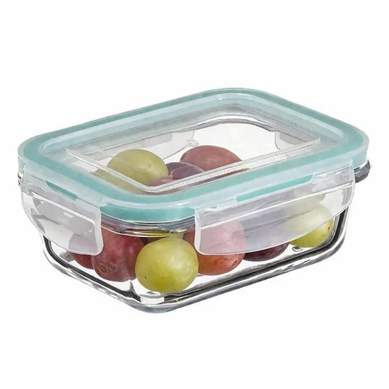 5Five Vershoudbakje met deksel - glas - luchtdicht - met clips - 14 x 10 x 5 cm - 0.73 L