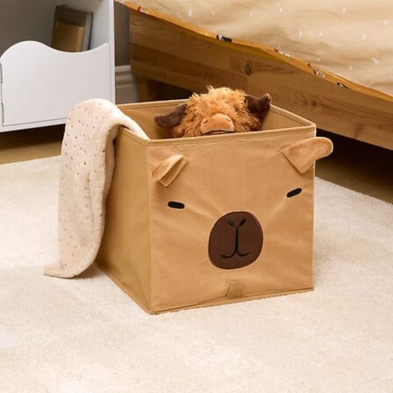 Atmosphera Kids Capybara Faltbarer Aufbewahrungskorb - 29 x 29 x 29 cm - Braun