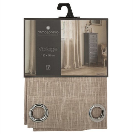 Alton Gordijn - Vitrage Gordijnen - Sheer Curtains – Transparante Raamgordijnen - Lichtdoorlatend Gordijn voor Woonkamer & Slaapkamer - Polyester - 140 x 240 cm - Beige