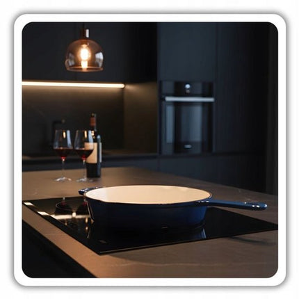 Hage - Koekenpan - Geëmailleerde Gietijzeren Koekenpan - Cast Iron Frying Pan - Geschikt voor Inductie, Gas & Oven - Ø26 cm - Blauw