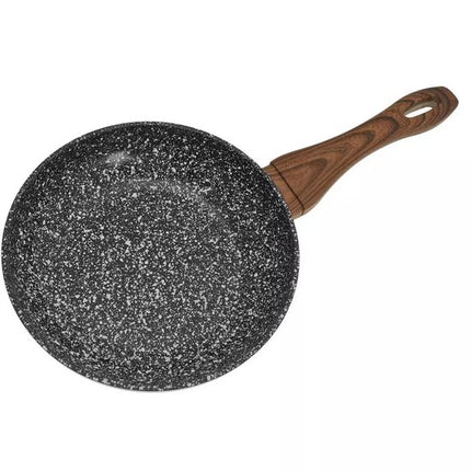 Kookpannenset - 3-delig - Frying Pan Set - Met Siliconen Coating Handgreep - Anti-aanbak - Inductiegeschikt - Duurzaam & Functioneel - Ø20 / Ø24 / Ø28 cm - Marble Grey