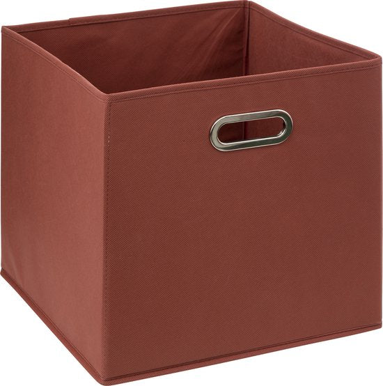 5Five Opbergmand/kastmandje - Steenrood - 31 x 31 x 31 cm - 29 liter - Vakkenkast manden - Stof met versterkte bodem - Opvouwbaar