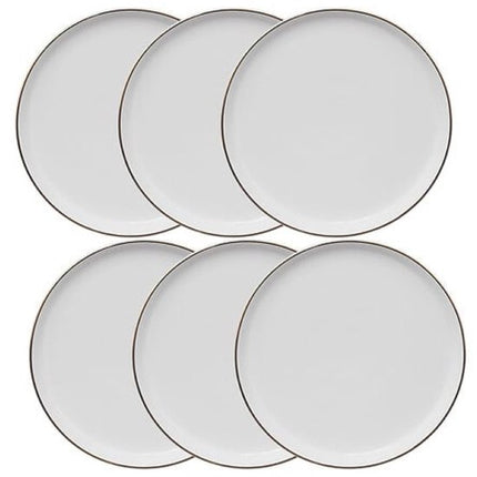 Sublima Dessertborden - Set van 6 - Gebaksborden - Kleine Borden Voor Dessert, Ontbijt en Gebak - Vaatwasserbestendig - Porselein - Ø20 cm - Wit