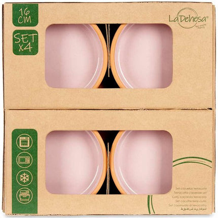 La Dehesa - Tapas / Creme brulee schaaltjes - 8x stuks - terracotta/roze - 16 x 4 cm - serveerschaaltjes - hapjes - voedsel