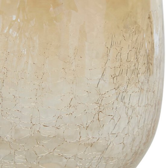 Vase - Vase à fleurs - Vase en verre - Set de 2 - Verre craquelé - Décoration d'intérieur de luxe - 25 cm et 39 cm de hauteur - Transparent