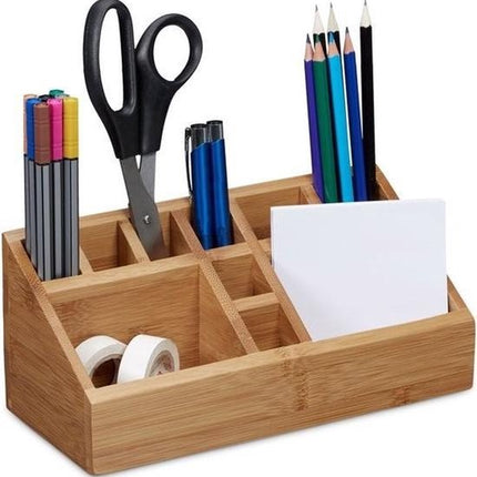 Make-up organizer 10 vakken 23 x 9 cm van bamboe - Nagellak houder - Make-up houder - Organizers