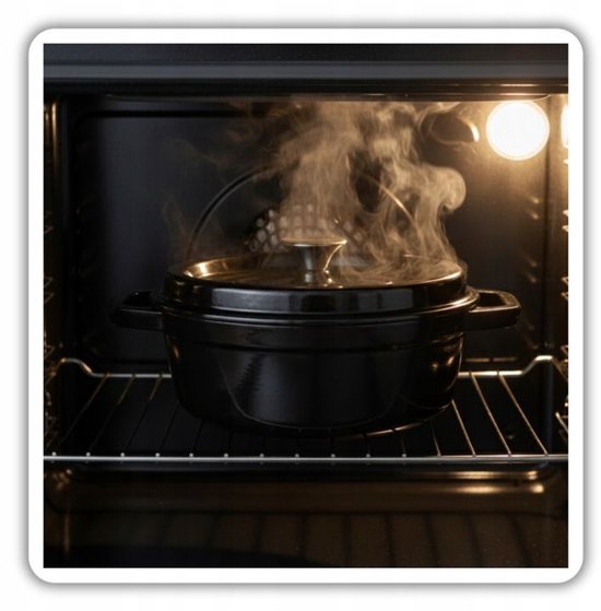Hage - Cast Iron Casserole Dish - Dutch Oven - Cast Iron Casserole with Lid - Enamelled - Suitable for Induction & Oven - 2.85 Litres - 25.5 x 19.5 x 12.5 cm - Black