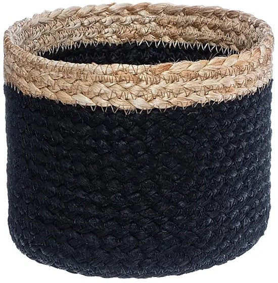 Atmosphera jute opbergmanden, set van 3 – beige en zwart, rond – foto 3