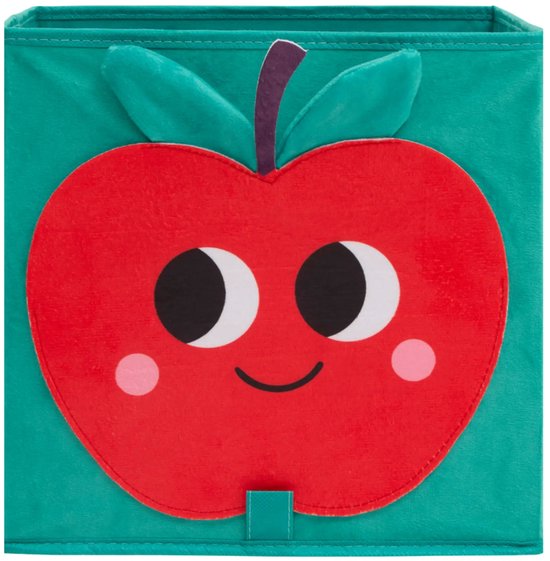 Atmosphera opbergmand kinderkamer appel – blauw, opvouwbaar, 29 x 29 x 29 cm – foto 3