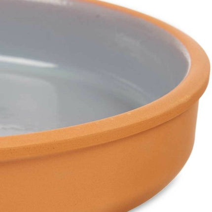 La Dehesa Tapas serveerschaal - 2x stuks - terracotta - grijs - D23 x H4 cm - hapjes serveren - ovenschaal - rond