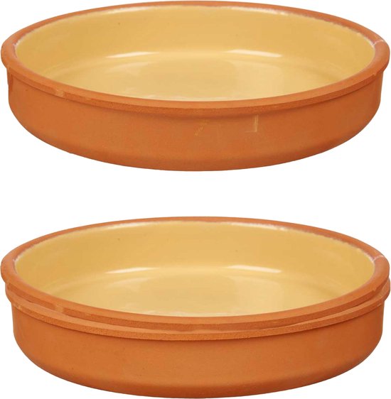 La Dehesa tapas serveerschaal terracotta, set van 2 – geel, Ø 23 cm
