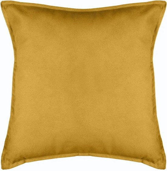 Atmosphera Bank/sierkussens huiskamer Sophia - 52 x 52 cm - Okergeel - polyester - met rits