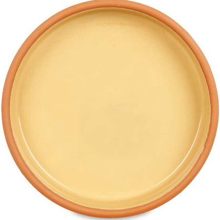 La Dehesa Tapas serveerschaal - 2x stuks - terracotta - geel - D23 x H4 cm - hapjes serveren - ovenschaal - rond