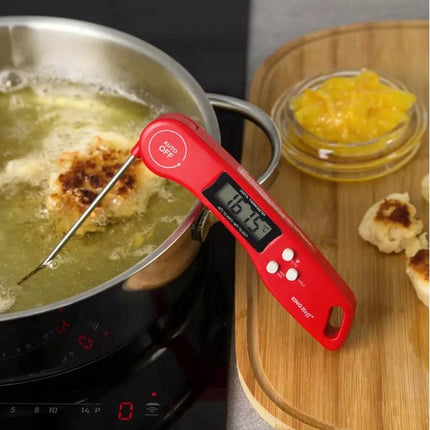 Digitale Thermometer voor Keuken, Koken, Voedsel Melk, Vlees, BBQ, Water, Thee Voor Binnen en Buiten, Waterdicht, RVS, Ultrasnel Rood
