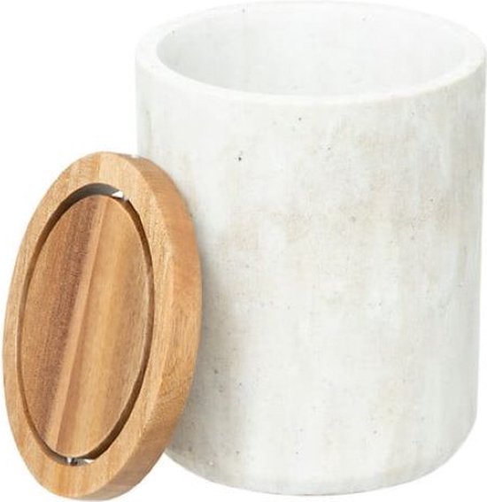 Poubelle de table avec couvercle 5Five Como - Effet marbre - 1,5L - Beige