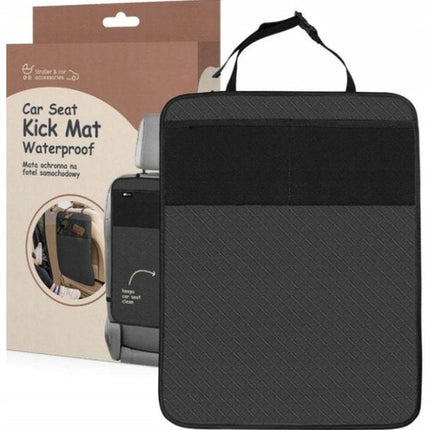 Sipo - Auto Stoelbeschermer Kind - Kick Mat Auto Achterbank - Beschermmat Autostoel met Opbergvakken - Universele Rugleuning Beschermer - Waterafstotend - ca. 61 x 43 cm - Zwart