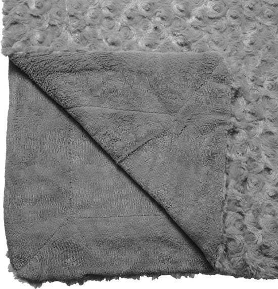 Atmosphera plaid met geknoopt motief – donkergrijs, polyester, 120 x 160 cm – foto 3