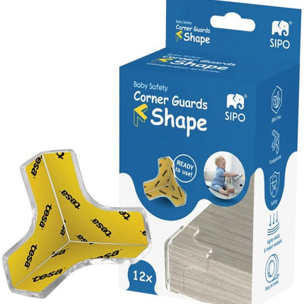 Sipo Hoekbeschermers voor meubels zelfklevend set van 12 3,8 x 3,8 cm transparant