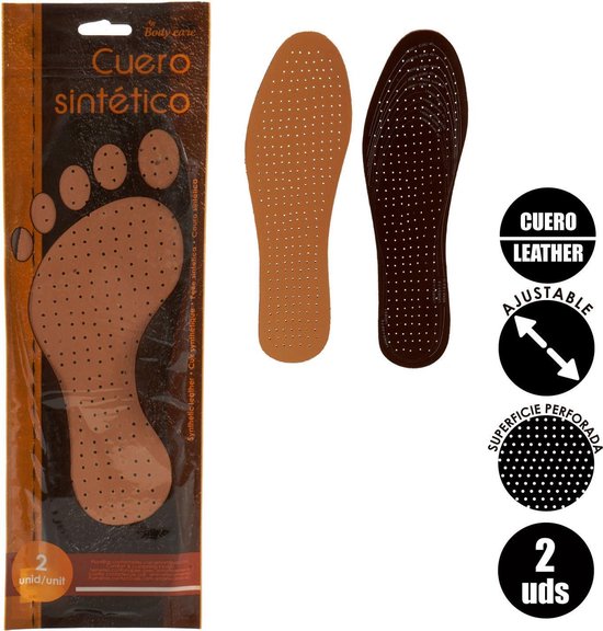 Insoles 36 X 11.5 Cm Faux Leather Brown