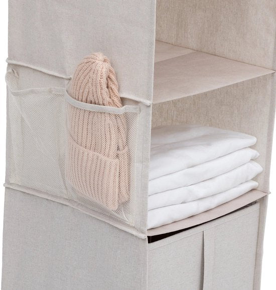 Organisateur de penderie suspendu 10 compartiments Five® - Dressy + - Beige
