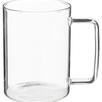 Mia Glazen Theemok met Filter - Theebeker met Deksel - Kruidenthee Mok met Theefilter - Dubbel Gebruik Theeglas - Magnetron & Vaatwasser Bestendig - ca. 11.5 x 8.2 x 11.7 cm - 480ml - Transparant
