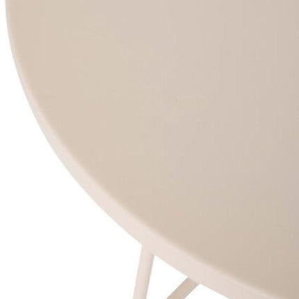 Salontafel en bijzettafel latte Ø 38 cm metaal beige rond compact