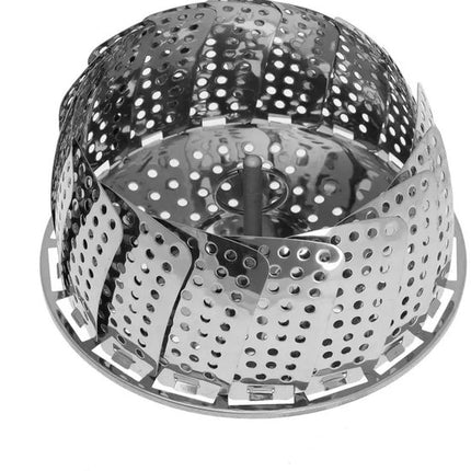 Stoommandje - Stoommandjeset - 2-Delige - Stoommand voor Groenten - Opvouwbaar - Roestvrij Staal - Ø24 cm & Ø28 - Zilver