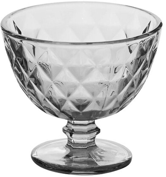 Coupe à glace - Set de 6 - Porte-glace - Coupe à dessert - Coupe à glace en verre - Bol à dessert en verre - Coupe pour glace, sorbet & desserts - Lavable au lave-vaisselle - 300 ml - Gris