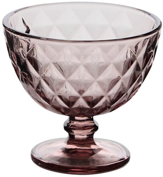 Glazen ijscoupes roze, set van 6 – dessertglazen van 300 ml – foto 2