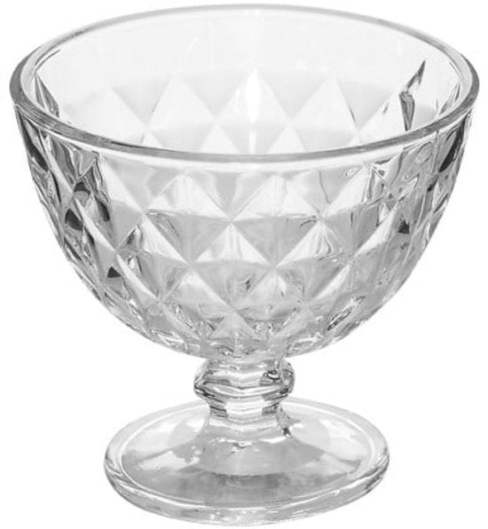 Eisbecher -  6er-Set - Eisbecherhalter - Dessertschale - Glas-Eisbecher - Dessertschale aus Glas - Schale für Eis, Sorbet & Desserts - Spülmaschinenfest - 300 ml - Transparent