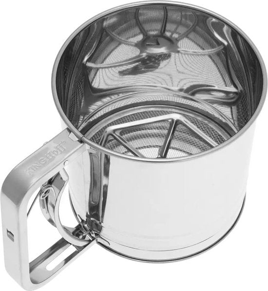 KINGHOFF Mehlsieb 450g – Edelstahl Mehlsieb zum Backen