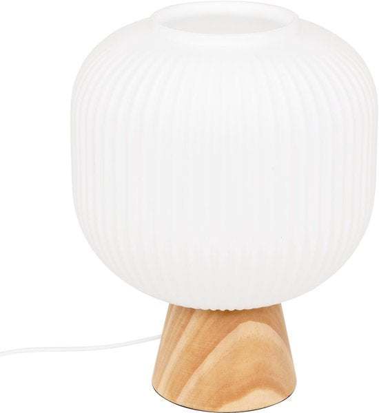 Atmosphera Travis Tafellamp - Ø20xH25cm - Wit