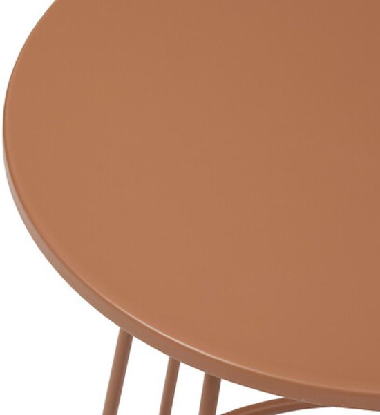 Bijzettafel terracotta rond Ø 38 cm – metalen salontafel, compact formaat – foto 4