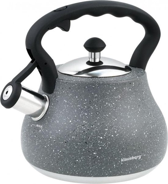 Top Choice - Stalen fluitketel - marmer grijs - 2.7 liter