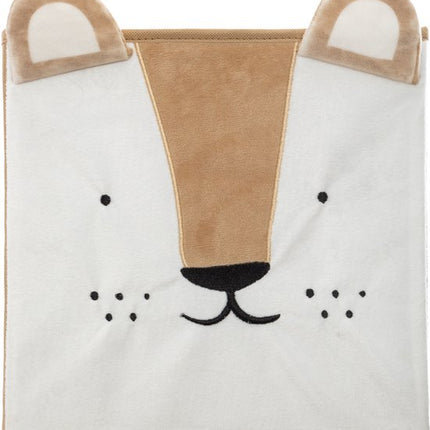 Atmosphera Opbergmand/kastmand leeuw - voor kinderen - karton/kunststof - bruin - 30 x 30 cm