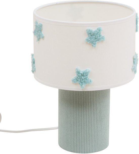 Atmosphera Kids Zee tafellamp – blauwgroen met zeesterren, 19 x 19 x 28 cm