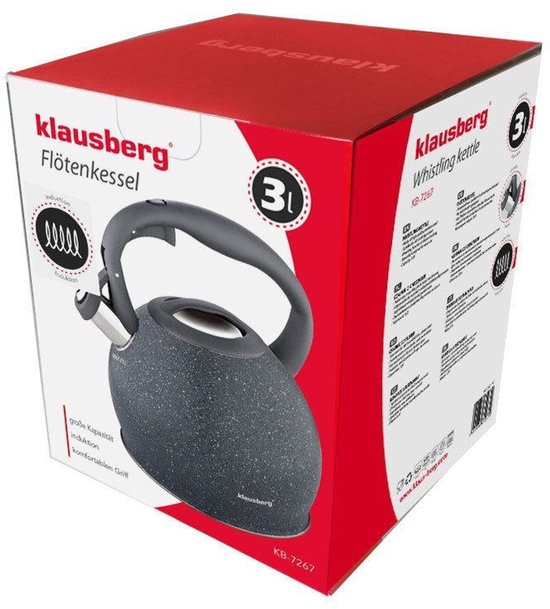 Klausberg KB-7267 whistling kettle - 3L - stainless steel - all heat sources