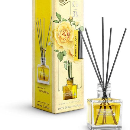 Elix - Geurstokjes Diffuser - Reed Diffuser - Luchtverfrisser - Interieur Parfum - Langdurige Geur - voor Woonkamer, Slaapkamer, Badkamer & Kantoor - 100ml - Summer Bouquet