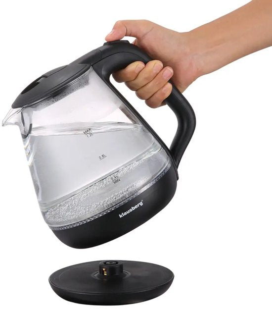 Klausberg KB-9003 glazen waterkoker 1,2 liter – blauwe led, 1630 W – foto 2