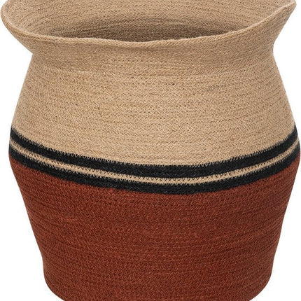 Atmosphera Kaia jute manden set van 2 stuks - Ø40x31cm - Multi