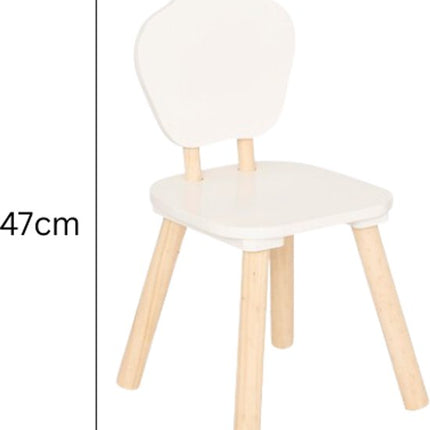 Kinderstoel - Peuter Stoeltje - Houten Stoel Kinderkamer - Kleine Kinderstoel - Set van 2 - Douceur Organic Stoel - Zelfmontage - MDF - 47 cm Hoog - Wit en Hout