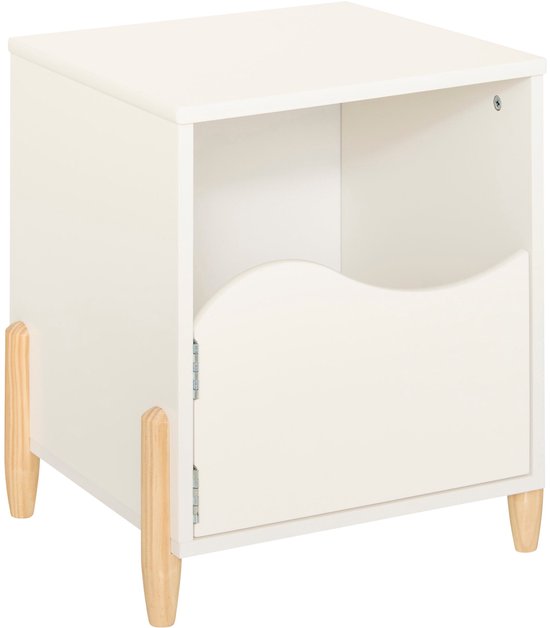 Table de chevet Atmosphera avec porte - 36 x 33 x 40 cm - Blanc