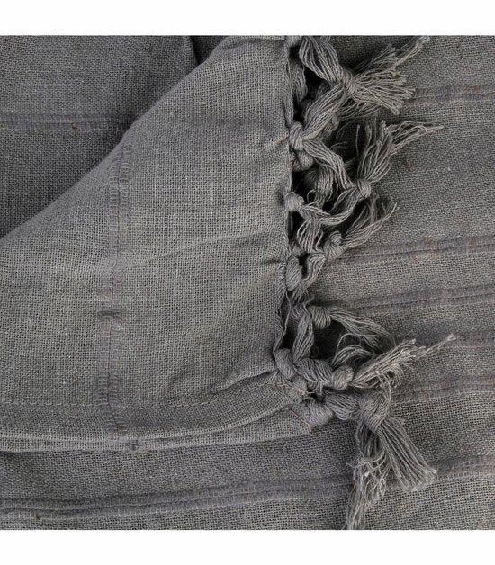 Vintage Bedspread 160 x 220 cm Gray - Stylish Cotton Throw