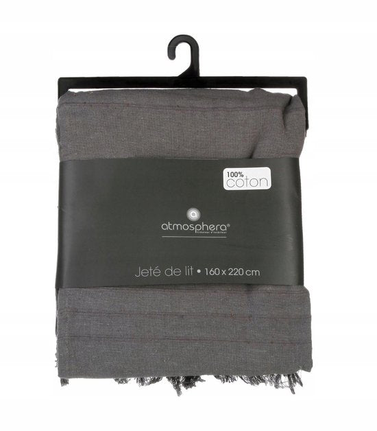 Vintage Bedspread 160 x 220 cm Gray - Stylish Cotton Throw