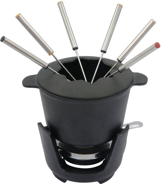 Kinghoff Top Choice gietijzeren fondueset – 6 personen, met 6 vorken