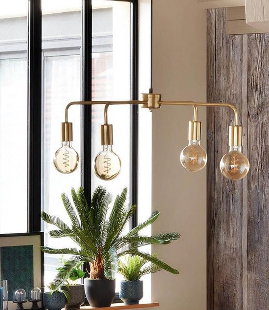 KELI Metalen hanglamp 4 koppen - E27 - 40 W - ˜69 cm - Goud