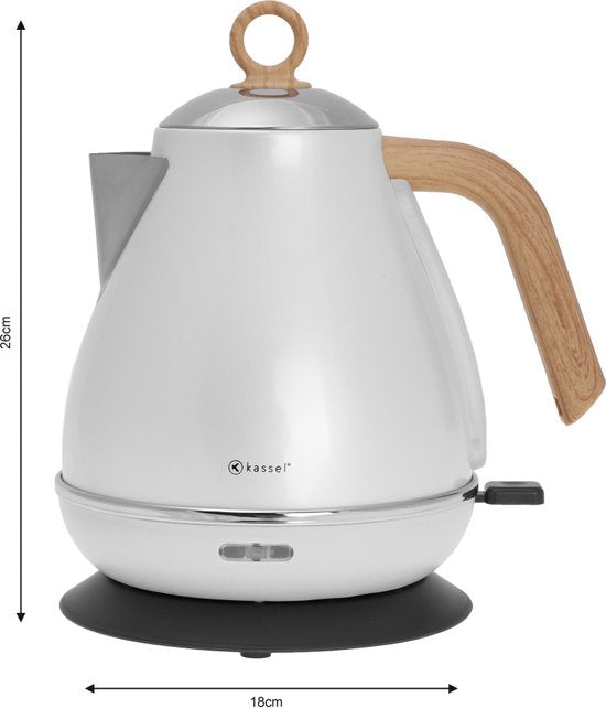 Kassel 93233 - Retro Electric Kettle - 1.7L - Stainless Steel - Pearl
